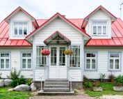 house with red roof