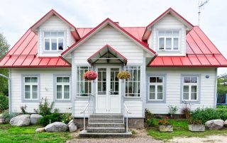 house with red roof